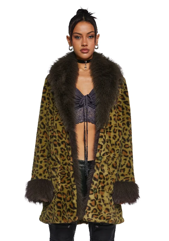 Final Clearance Wild Aura Faux Fur Coat