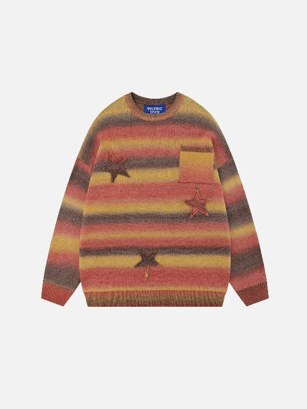 Buy More, Save More Aelfric Eden Gradient Stripe Star Sweater