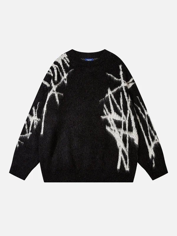 Fashion-Forward Aelfric Eden Irregular Graffiti Sweater