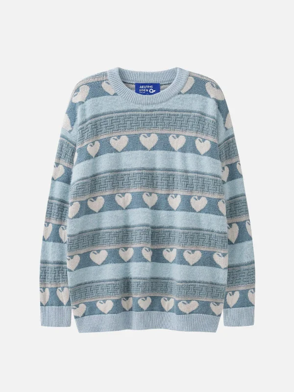 Elevate Your Wardrobe Aelfric Eden Stripes Heart Jacquard Sweater