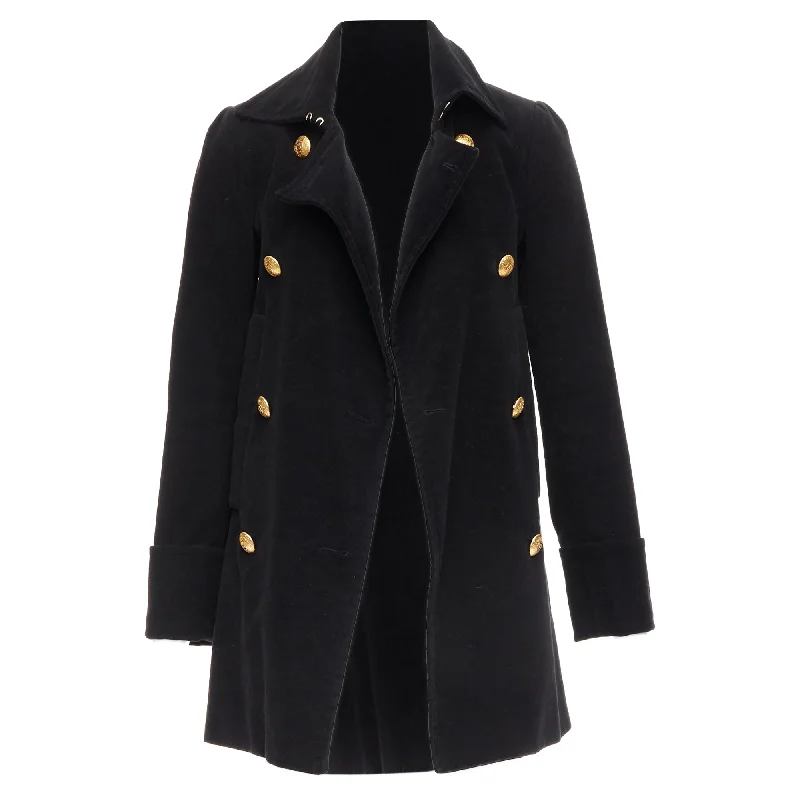 Trendy Street Style Alexander Mcqueen MCQ Cotton Gold Buttons Double Breast Coat