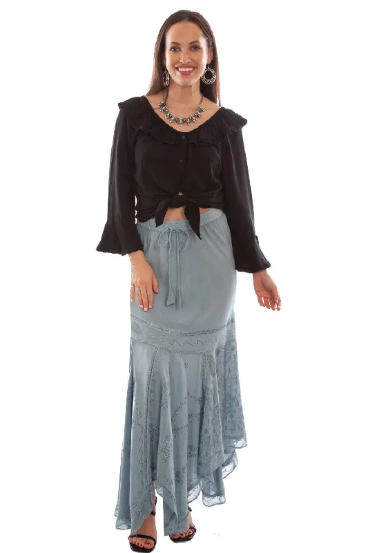 Special Offers, Don't Miss Scully Womens Ash Grey 100% Rayon Elastic Waist Skirt