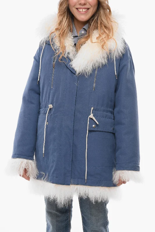 Casual Fashion Calvin Klein Cotton-canvas Parka with Furred Lining