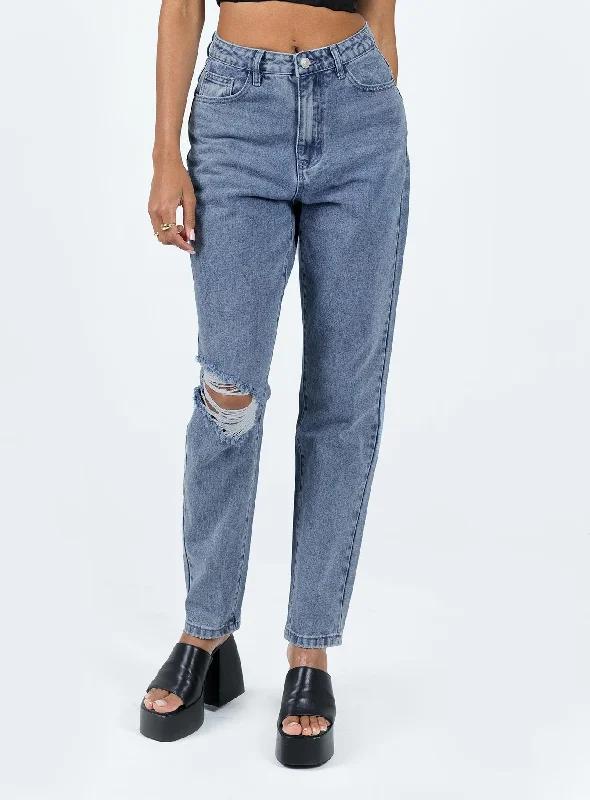 Everyday Basics Unofficial High Waisted Mom Jean Light Wash Denim