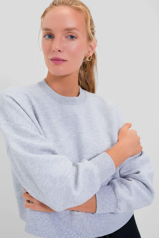 Athleisure Wear Promotion Heathered Gray Cropped Evans Pullover