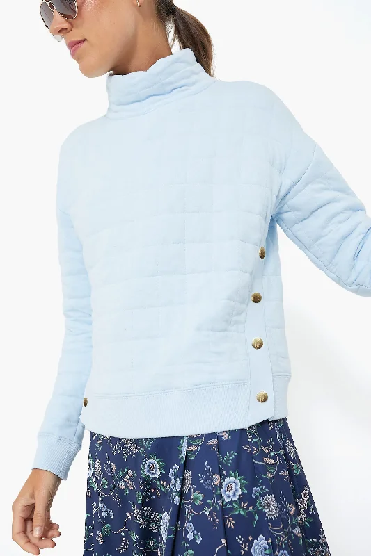 Snag Fabulous Fashion Bargains Light Blue Quilted Wright Funnel Neck