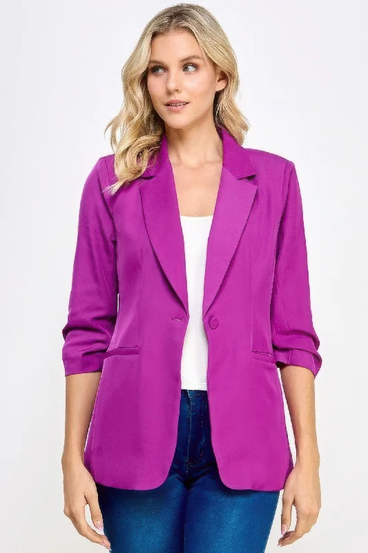 Today Only Buttoned Detail 3/4 Sleeve Blazer