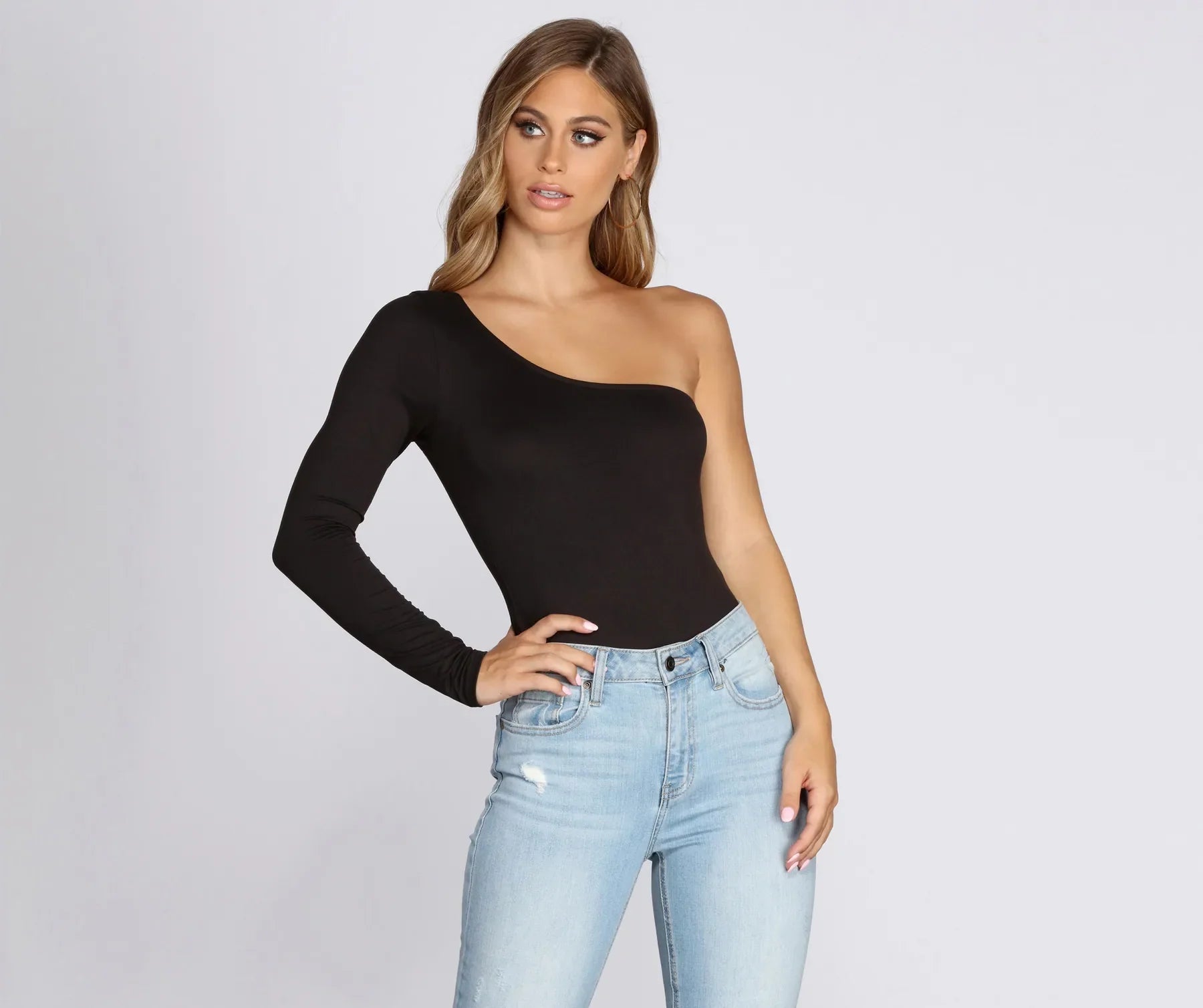 Hurry Before It's Gone One Sleeve Knit Bodysuit