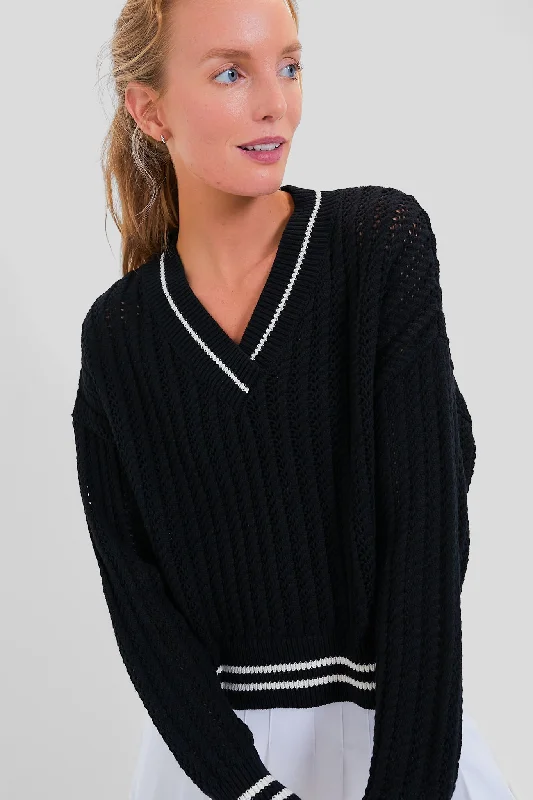 Fashion-Forward Black Cropped Irene Sweater