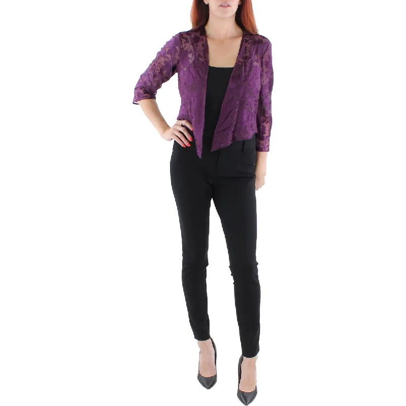 Limited Styles Womens Jacquard Burnout Bolero