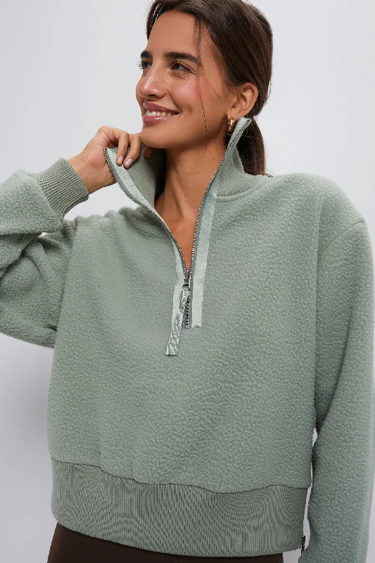 Chic And Trendy Lily Pad Roselle Half Zip Fleece