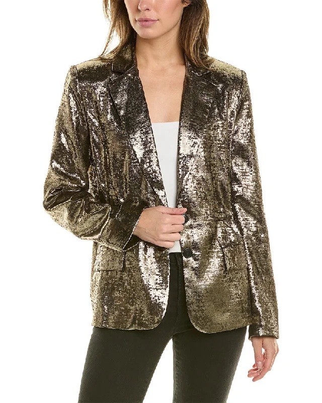 Limited Time French Connection Alara Molten Metallic Suit Jacket