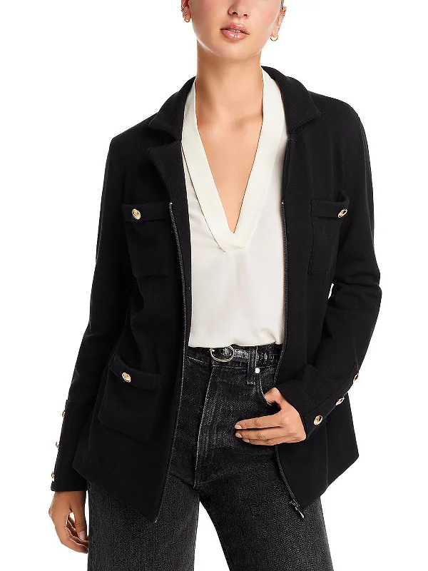 Comfort Meets Fashion Womens Collared Office Double-Breasted Blazer