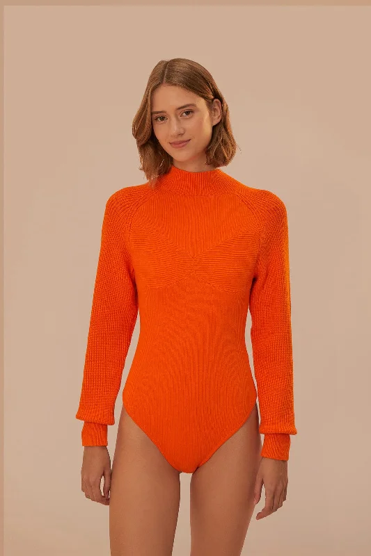 Limited Time Offer Orange Knit Bodysuit