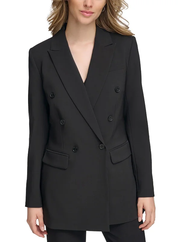 Fashion For Every Occasion Womens Solid Ponte Double-Breasted Blazer