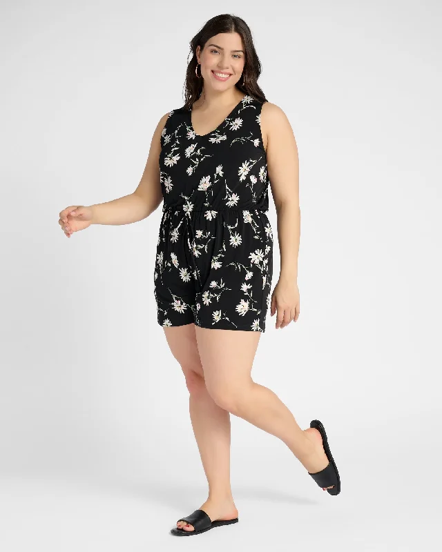 Fashion Forward Femininity Plus Size Floral V-Neck Romper