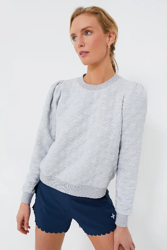 Chic Outfits Gray Puff Sleeve Campbell Pullover