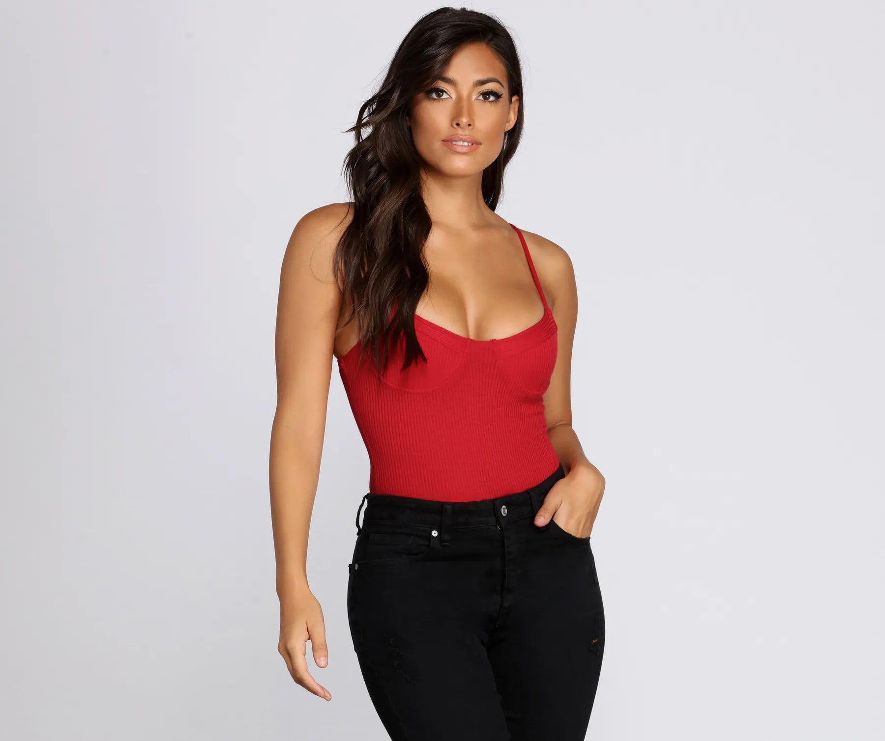 Casual Chic Hot Fire Bustier Bodysuit