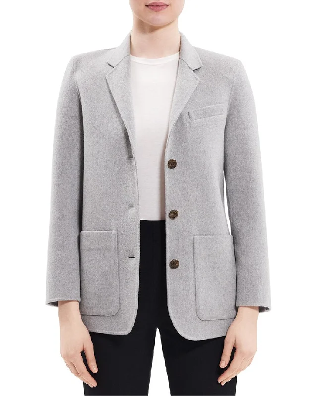 Unleash Your Fashion Theory Elbow Patch Wool & Cashmere-Blend Blazer