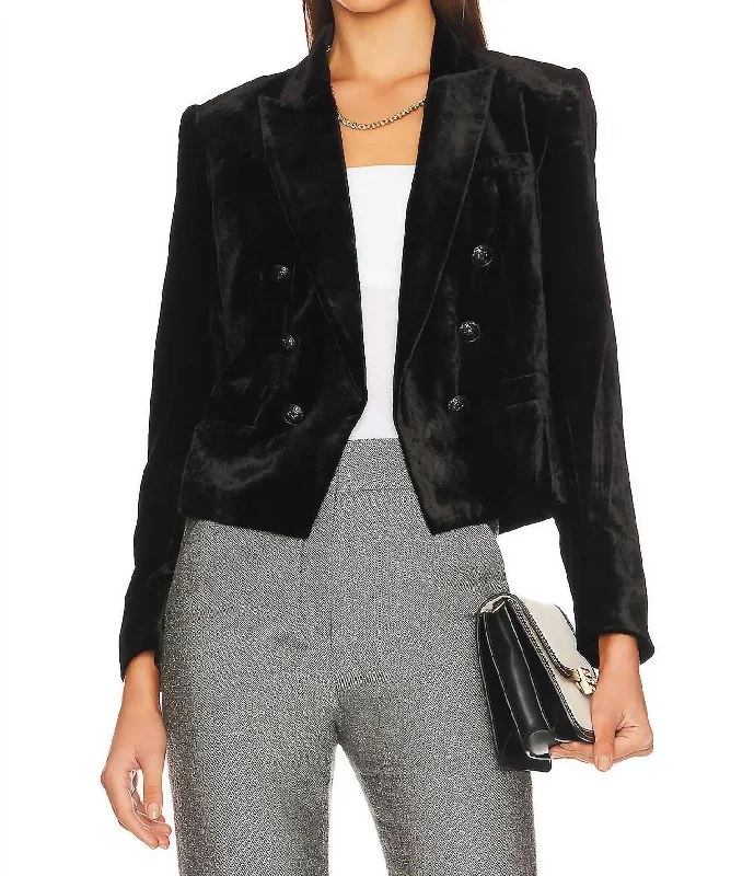 Massive Selection Sale Brooke Double Breasted Crop Blazer In Black