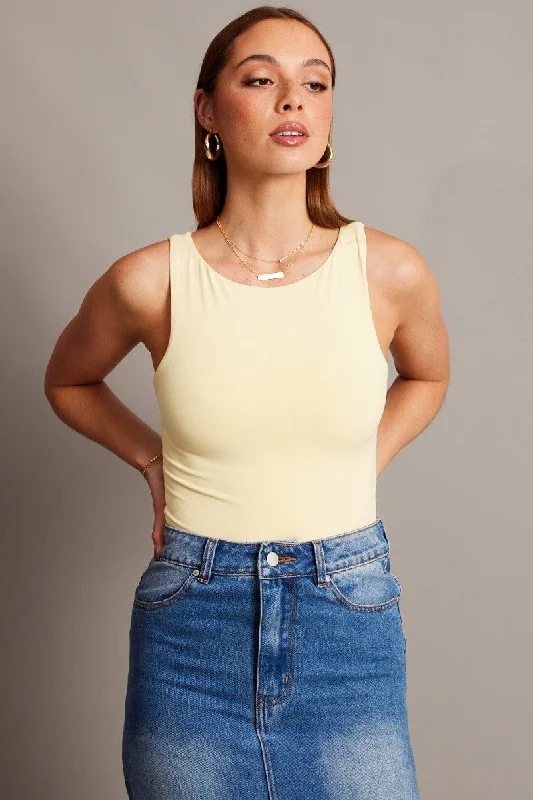 Seasonal Trend Yellow Supersoft Bodysuit Sleeveless