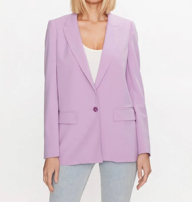 Art Deco Geometric Pattern Look Cordova Blazer In Lilac