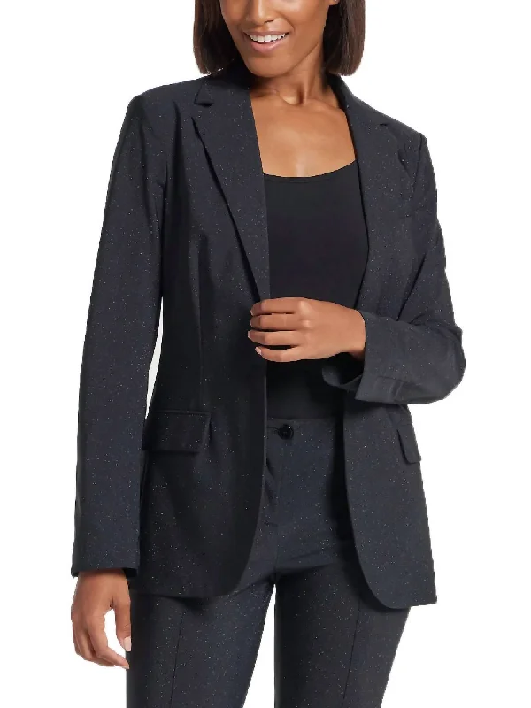 Sustainable Fashion Extravaganza Ness Sparkle Blazer In Black