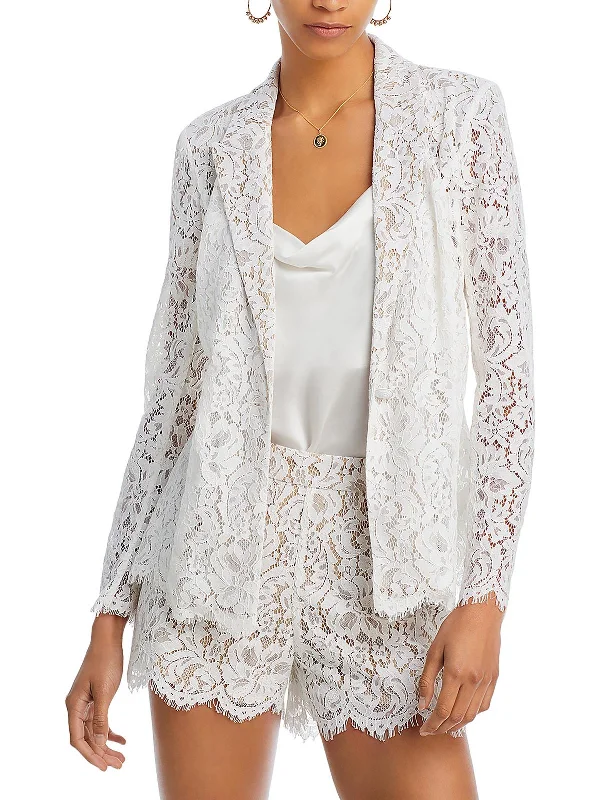 Stylish Looks Clementine Womens Lace Long leeves One-Button Blazer