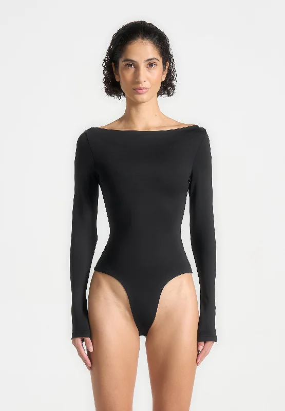 From Casual To Classy Éternelle Boat Neck Bodysuit - Black