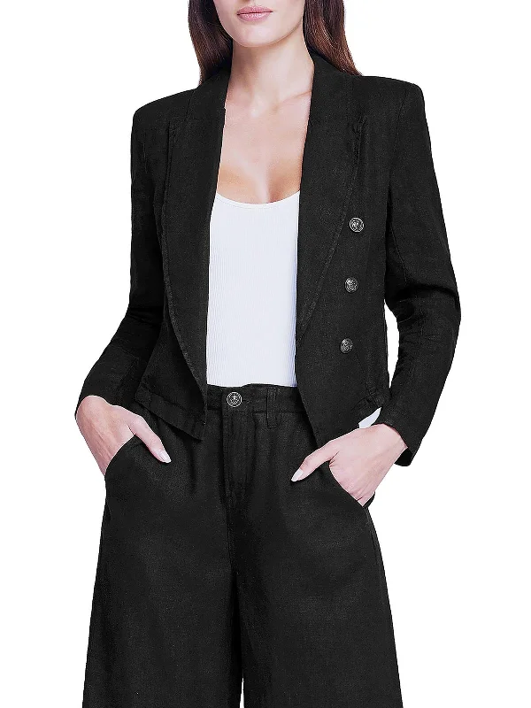 Hot Styles Wayne Womens Crop Work Wear Double-Breasted Blazer