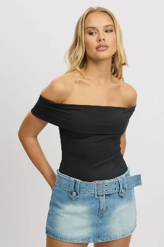 Trend Alert Black Off Shoulder Bodysuit