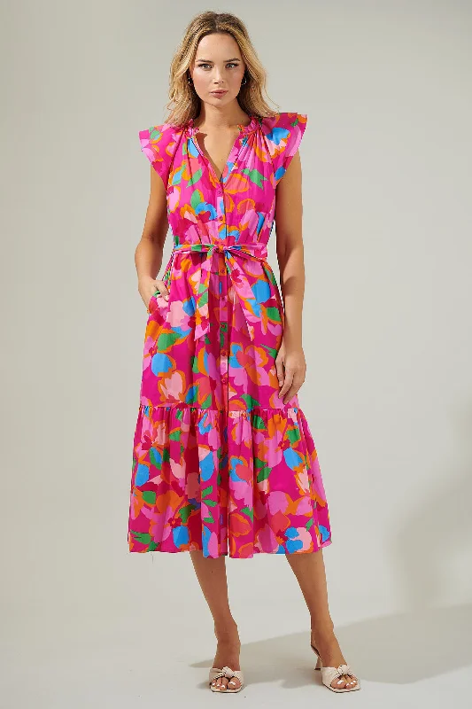 New Season Fashion Preview Daphne Floral Charlotte Button Midi Dress