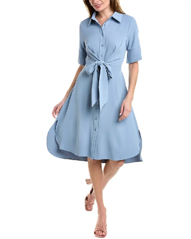 Holiday Attire Sale Gracia Tie Front Shirtdress