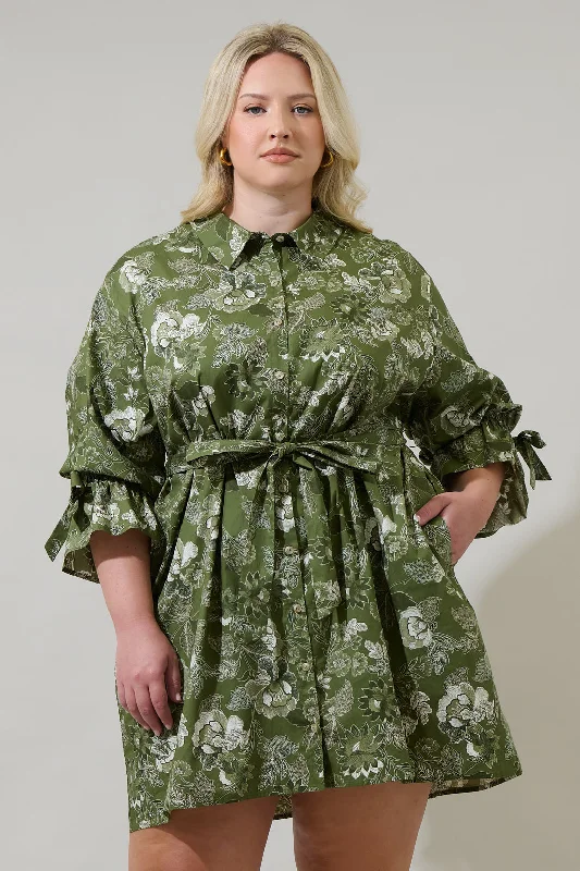 Huge Savings On Parisian Styles Hazleton Floral Emelia Button Up Mini Dress Curve