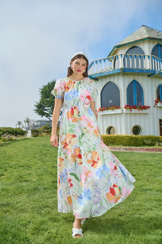 Trend Forward Threads Juliet Floral Garden Becca Tiered Maxi Dress