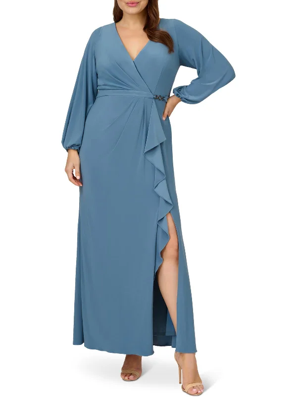 You'Ll Love Us Because Plus Womens Boho Long Wrap Dress