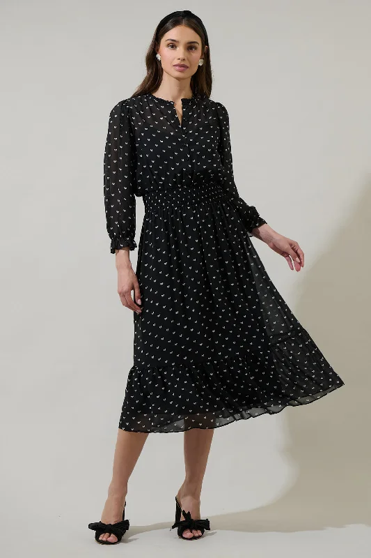 Limited Time Offer Rosaly Bow Irene Smocked Midi Dress