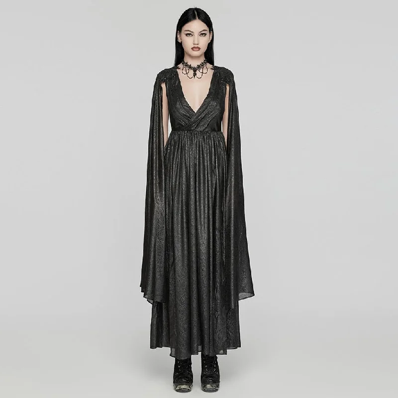 Mid - Week Surprise Women's Gothic Plunging Lace-up Ball Gown Dress