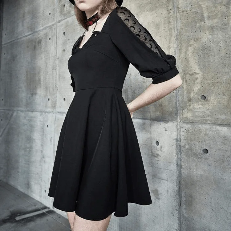 Stylish Statements Women's Half Sleeved Irregular Collar Dresses With Halter