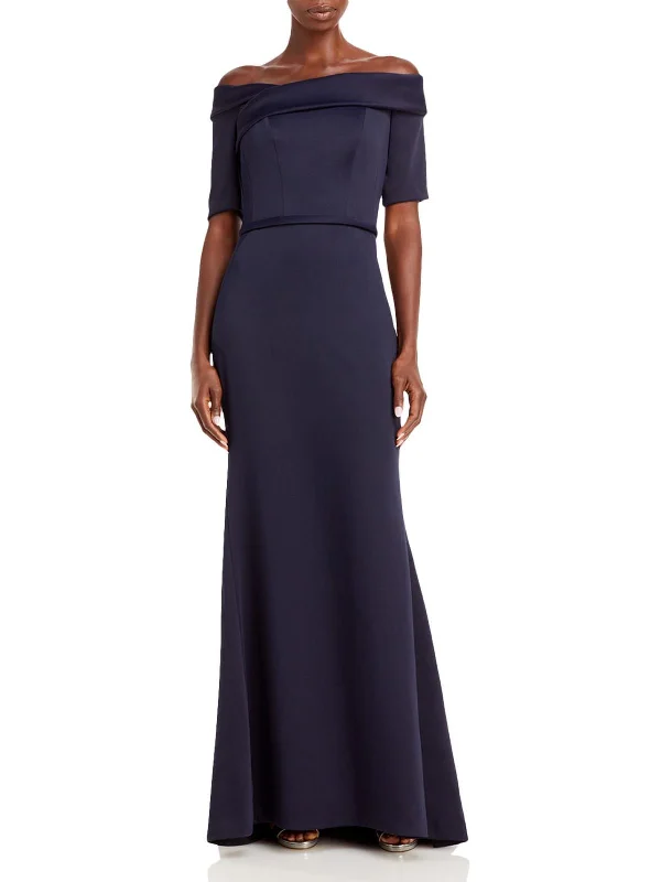 Urban Sophistication Womens Off-The-Shoulder Maxi Evening Dress