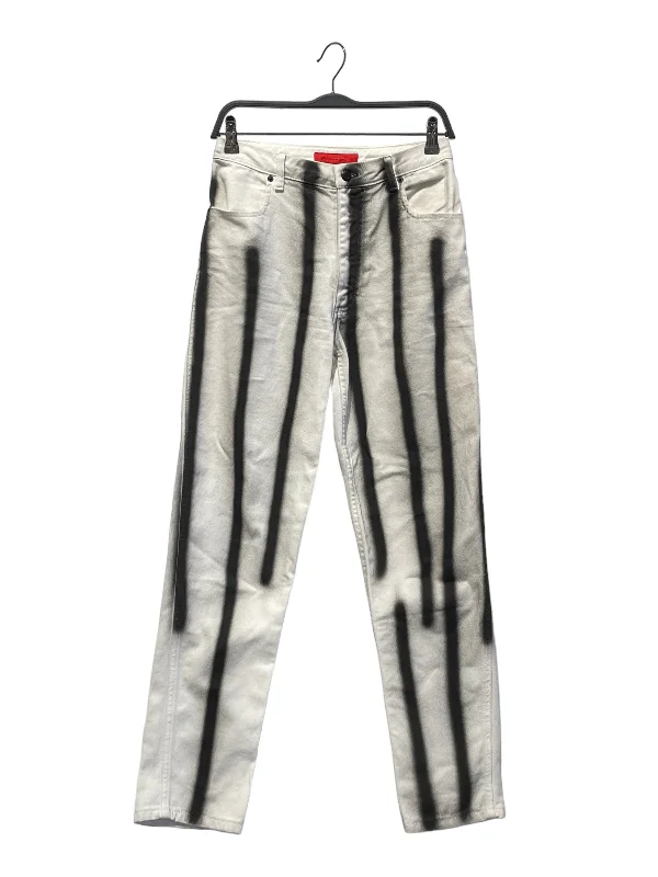 Fashion Sale ECKHAUS LATTA/Straight Pants/28/Stripe/Denim/WHT/spray paint line