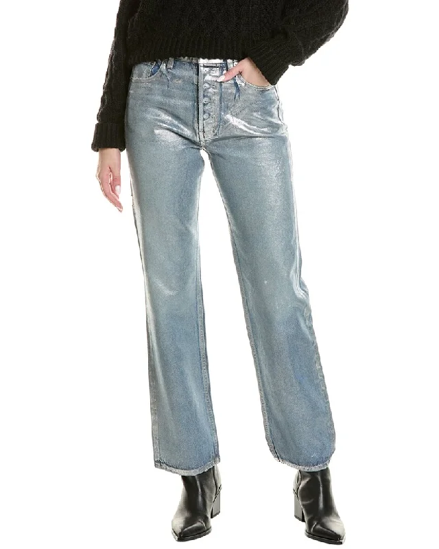 Luxury Fashion for Women EB DENIM High-Rise Silver Straight Jean