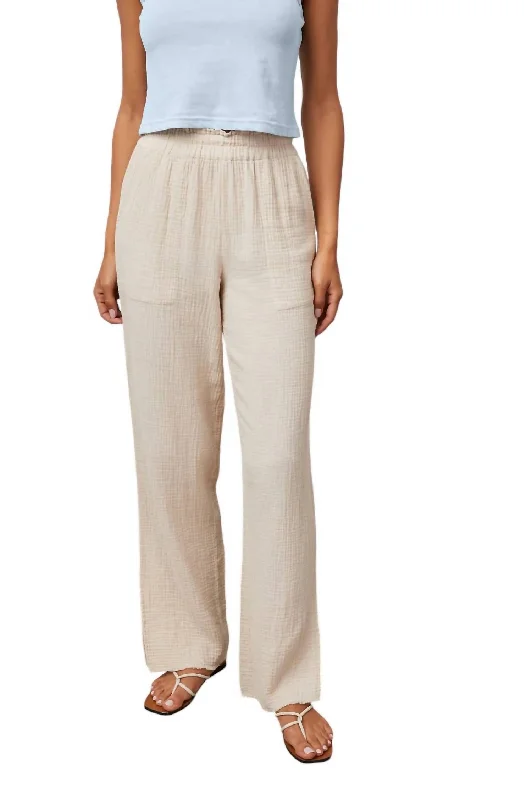 Budget Friendly Flax Leon Pants In Khaki