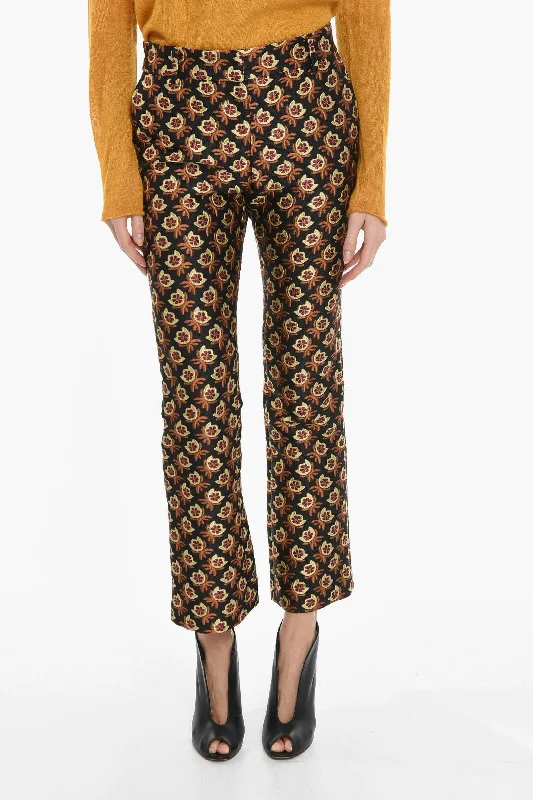 Wardrobe Upgrade La Double J Carrot Fit Jacquard BELLA Pants with Floral Pattern