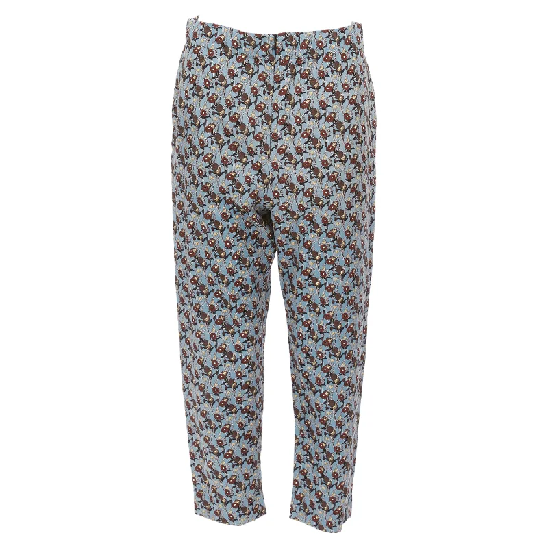 Versatile Style Wardrobe Marni Silk Floral Drop Crotch Casual Cropped Pants