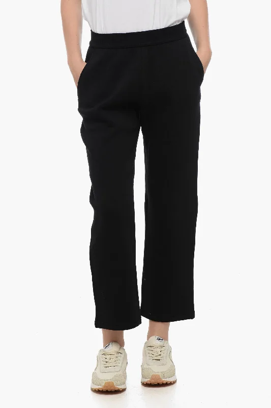 Summer Essentials Max Mara S Stretch Cotton Joggers with Embroidered Logo