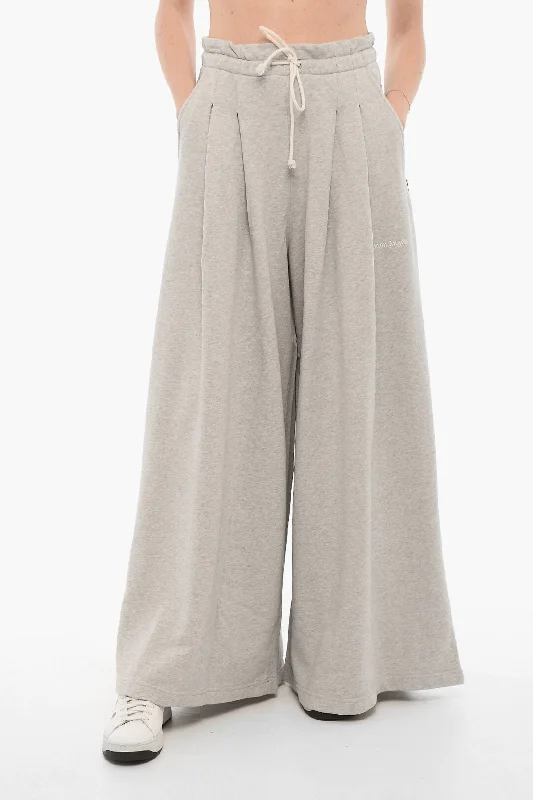 Stylish Spring Fashion Palm Angels Double-Pleat Wide Leg Sweat Pants