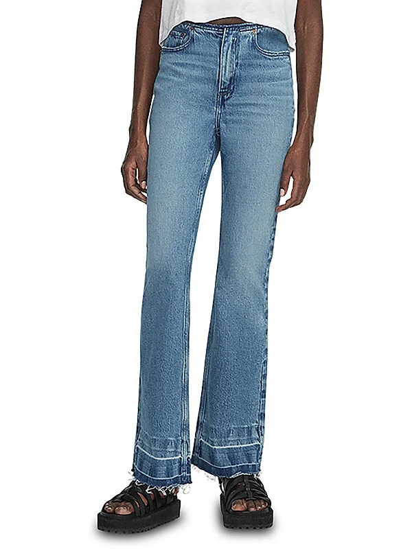 Refined Simplicity Peyton Womens Frayed Hem Denim Bootcut Jeans