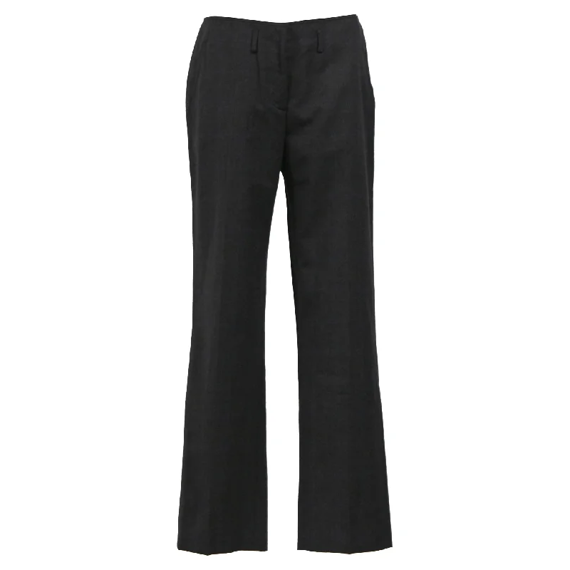 Best Sellers Prada Plaid Trousers in Dark Grey Wool