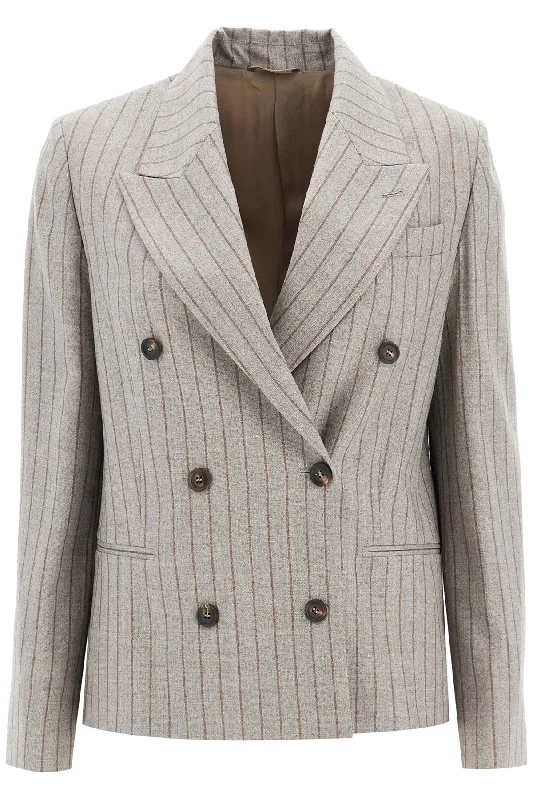 Signature Style Essentials Brunello Cucinelli Women's Double-Breasted Mouliné P